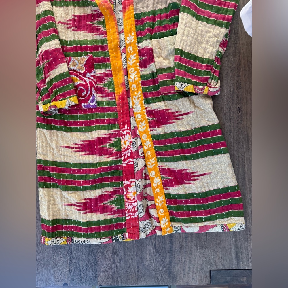 Kantha Kimono Robe Reversible - Picture 7 of 8